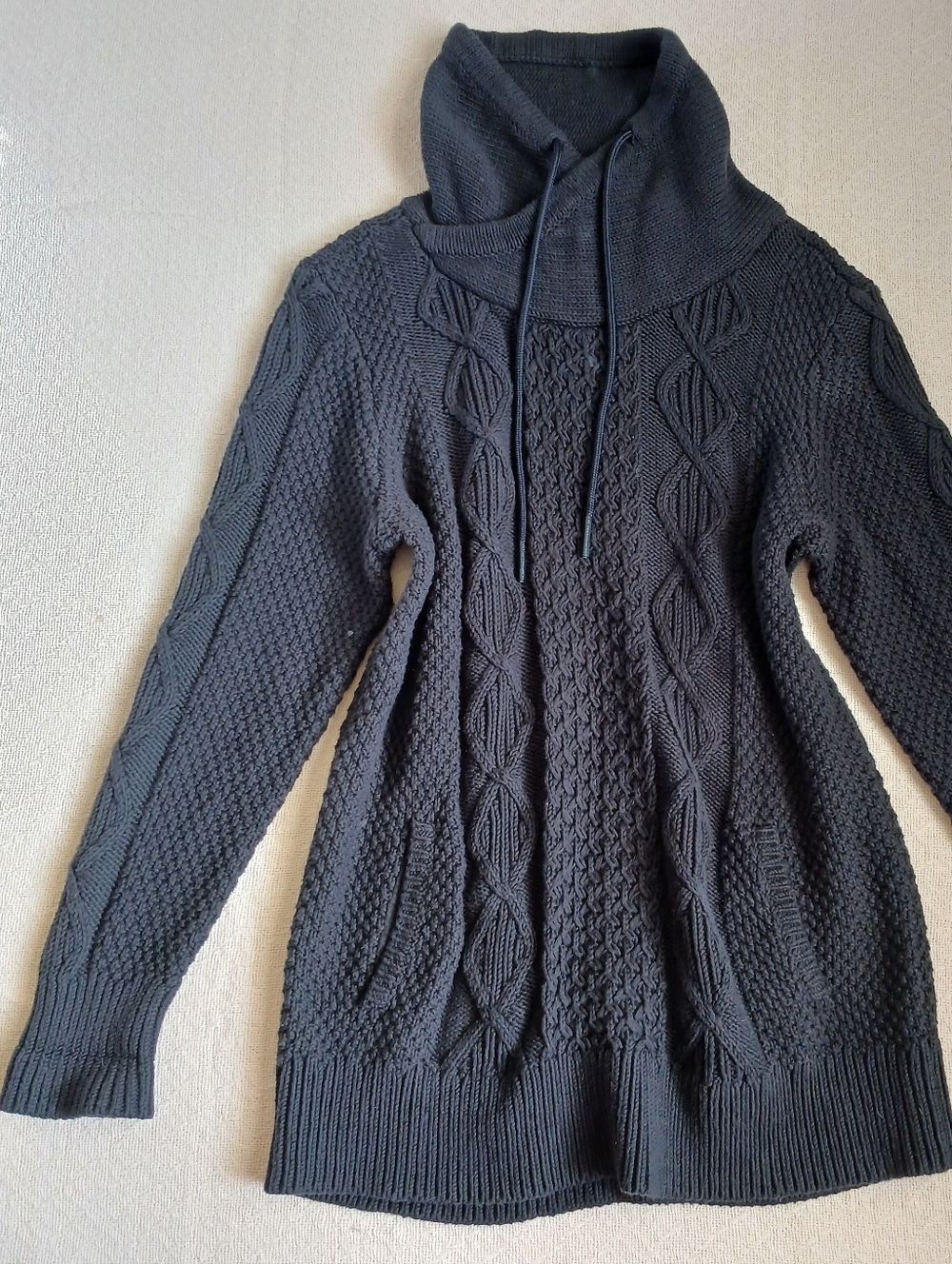 ll bean ♡ signature cotton funnelneck sweatet large black fisherman